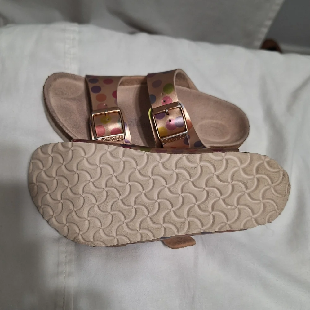Birkenstock Kids Pink Polka Dot Arizona Sandals